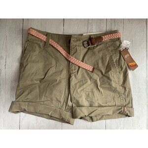 Sonoma 2 NWT Women's Khaki Modern Fit Belted Broken In Chino Shorts